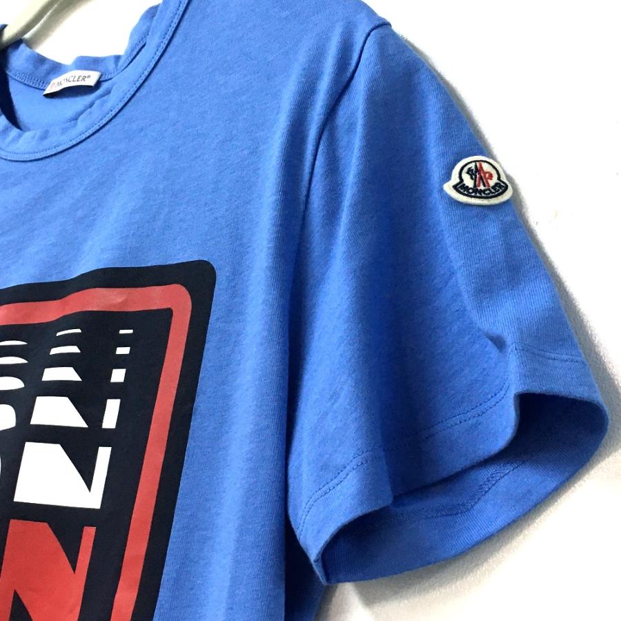 未使用 MONCLER モンクレール 0918C710108390T マグリア アパレル プリント 日本未入荷カラー 半袖Ｔシャツ ブルー レディース【中古】 | MONCLER | 01