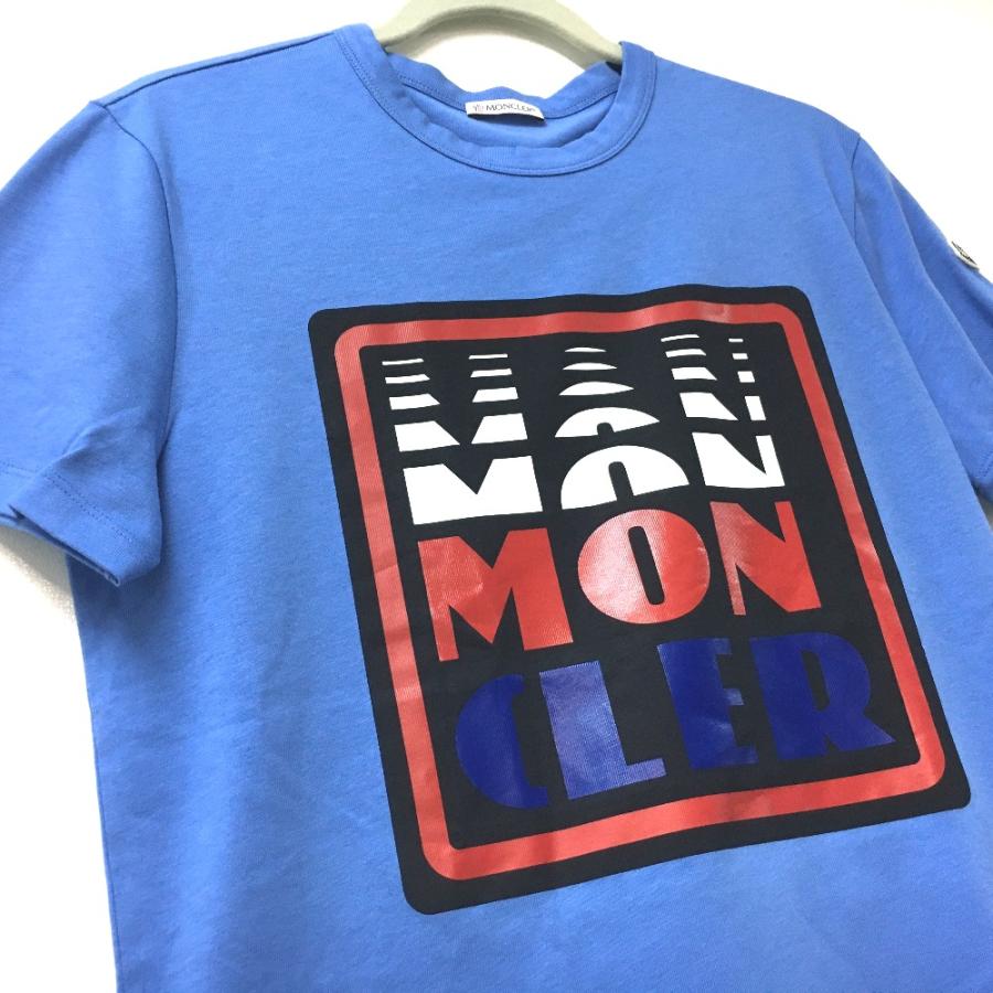 未使用 MONCLER モンクレール 0918C710108390T マグリア アパレル プリント 日本未入荷カラー 半袖Ｔシャツ ブルー レディース【中古】 | MONCLER | 02