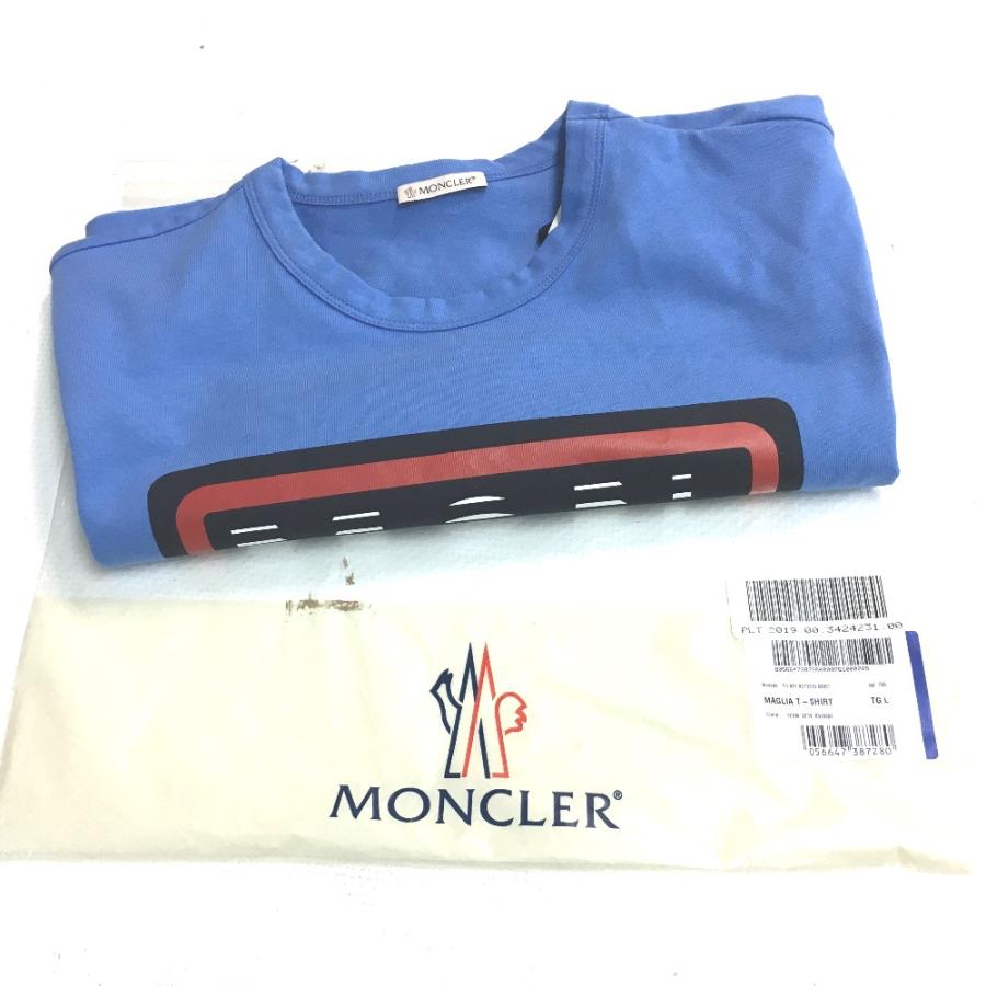 未使用 MONCLER モンクレール 0918C710108390T マグリア アパレル プリント 日本未入荷カラー 半袖Ｔシャツ ブルー レディース【中古】 | MONCLER | 08