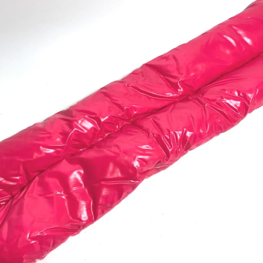 未使用 MONCLER モンクレール ダウン ベロア ロゴ マフラー ピンク レディース【中古】_4