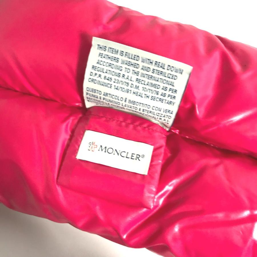 未使用 MONCLER モンクレール ダウン ベロア ロゴ マフラー ピンク レディース【中古】_6
