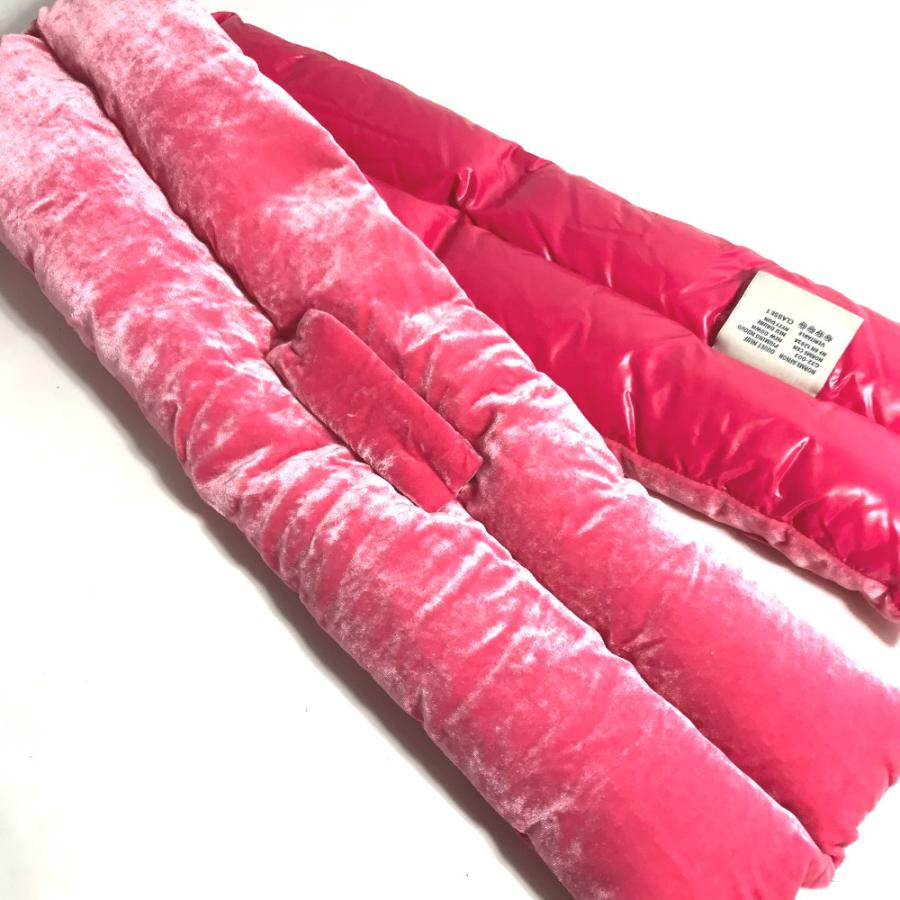 未使用 MONCLER モンクレール ダウン ベロア ロゴ マフラー ピンク レディース【中古】_7