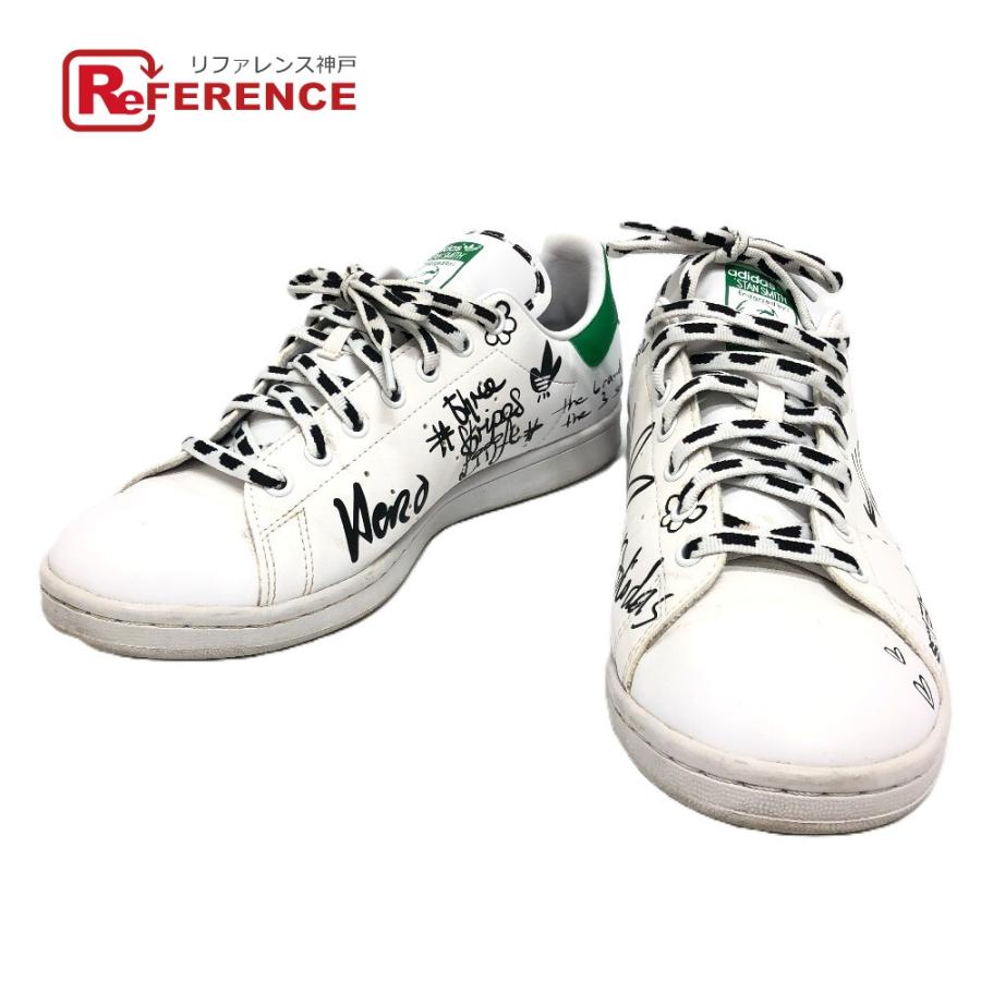 adidas アディダス スタンスミス 落書き ローカット スニーカー 靴 スニーカー ホワイト メンズ【中古】 | adidas