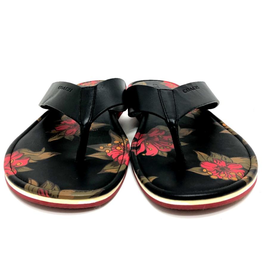 COACH コーチ 花柄 ビーチ サンダル ブラック メンズ【中古】 | COACH | 01