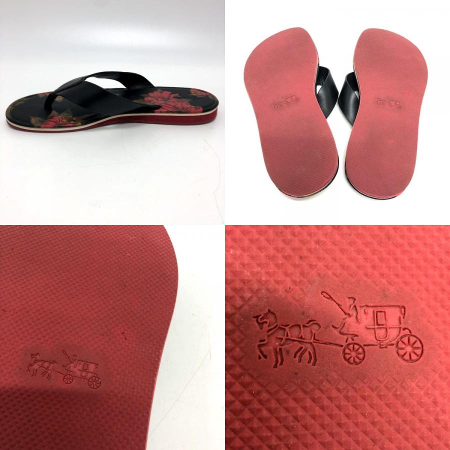 COACH コーチ 花柄 ビーチ サンダル ブラック メンズ【中古】 | COACH | 08