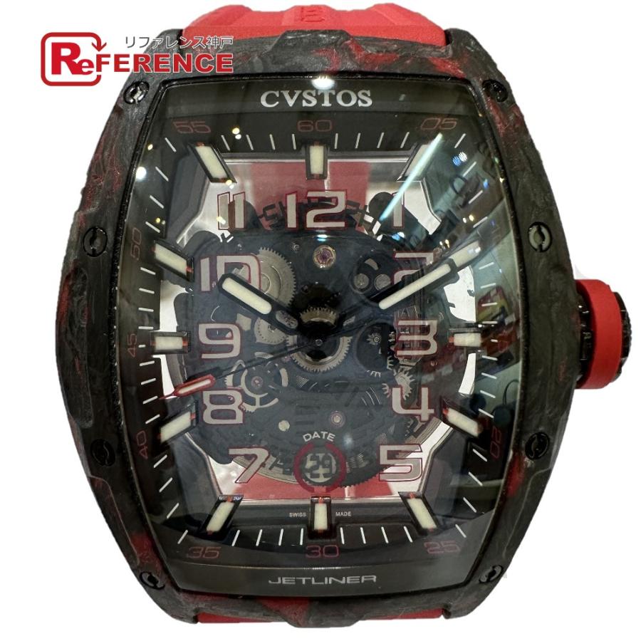 新品同様 CVSTOS クストス CVT-JET2-SL-RED FGDC 腕時計 チャレンジ ジェットライナーII スケルトン | CVSTOS
