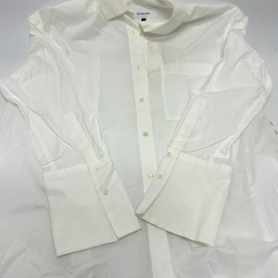 未使用 LE CIEL BLEU ルシェルブルー 19S63416 サイドホック カットソー ロングシャツ 長袖シャツ ホワイト |  | 04