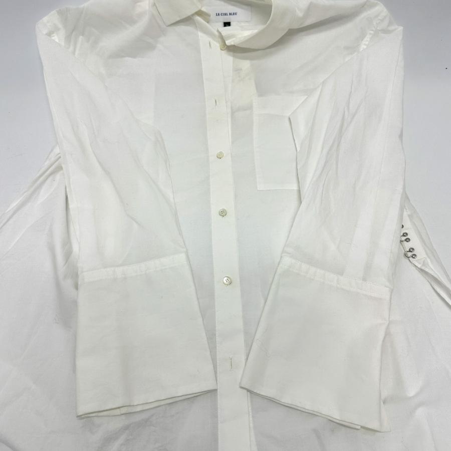 未使用 LE CIEL BLEU ルシェルブルー 19S63416 サイドホック カットソー ロングシャツ 長袖シャツ ホワイト |  | 05