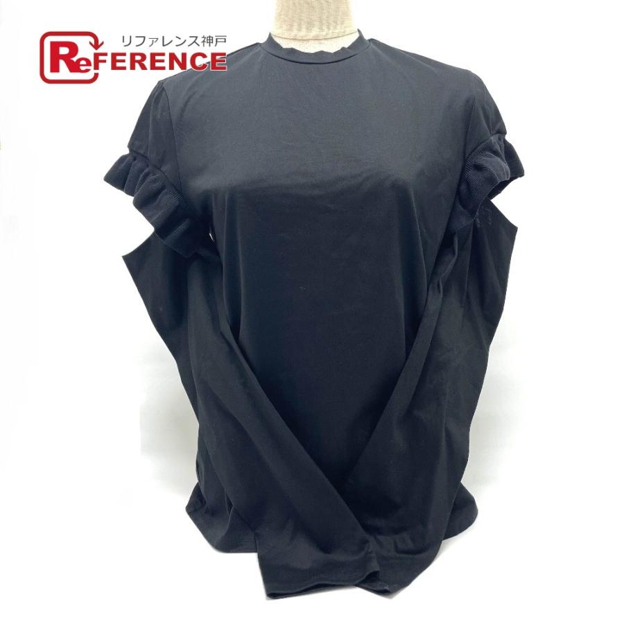 LE CIEL BLEU ルシェルブルー 長袖 ラウンドネック フリル カットスリーブ カットソー コットン レディース | 