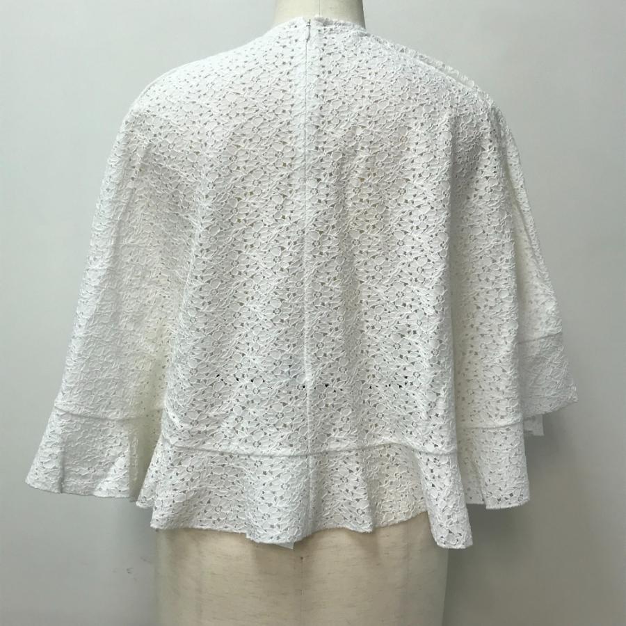 LE CIEL BLEU ルシェルブルー レース ケープ ポンチョ コットン ホワイト レディース【中古】未使用 |  | 01