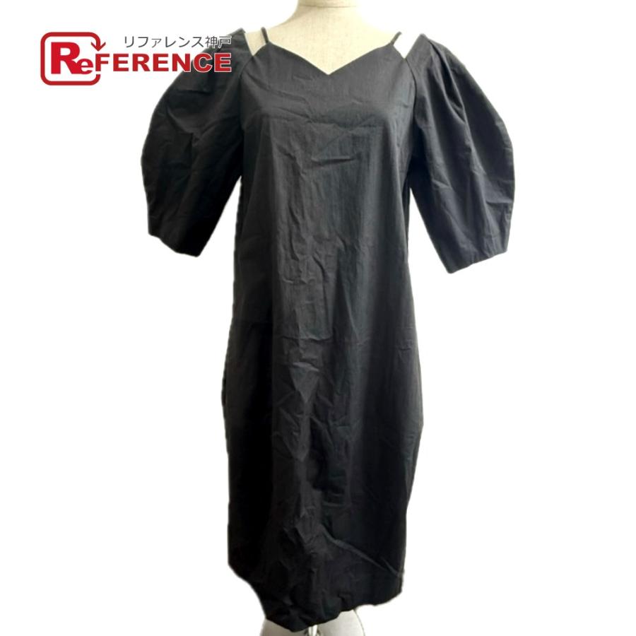 美品 LE CIEL BLEU ルシェルブルー 23S65515 アパレル ドレス 半袖 パフスリーブ ワンピース ブラック レディース【中古】 | 