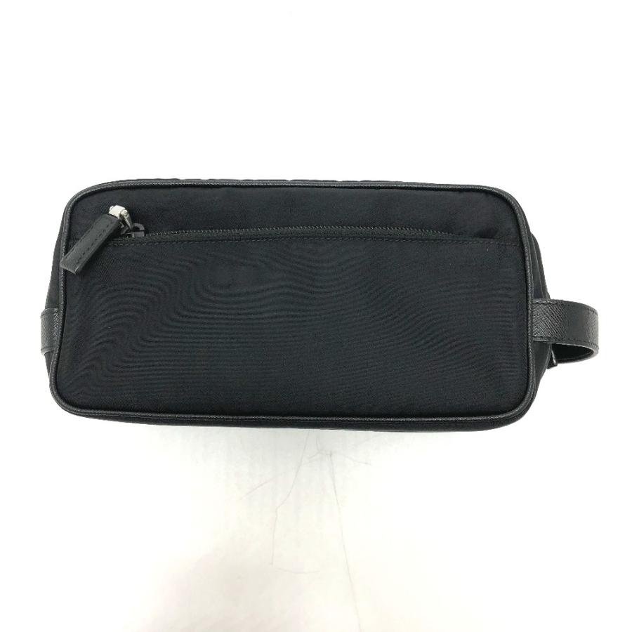 PRADA プラダ 2NA819 クラッチ トライアングルロゴ セカンドバッグ ブラック メンズ【中古】 | PRADA | 01