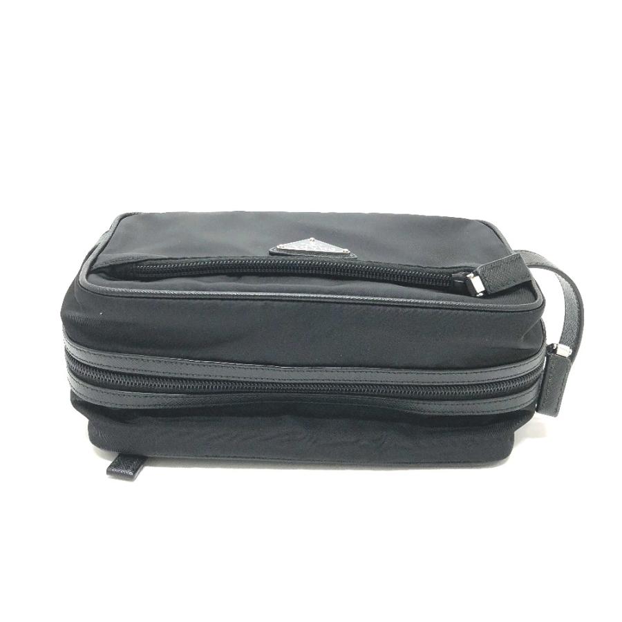 PRADA プラダ 2NA819 クラッチ トライアングルロゴ セカンドバッグ ブラック メンズ【中古】 | PRADA | 03