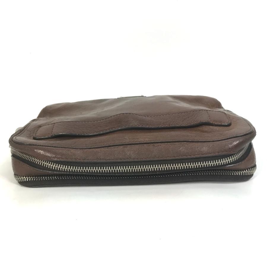 PRADA プラダ VR0052 ハンドバッグ クラッチバッグ トライアングルロゴ 三角ロゴ プレート セカンドバッグ ブラウン メンズ【中古】 | PRADA | 05