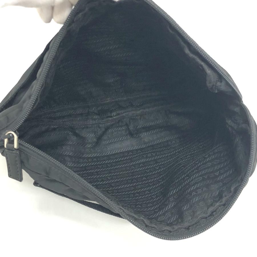 PRADA プラダ 三角プレート セカンドバッグ クラッチバック バック クラッチバッグ ブラック レディース【中古】 | PRADA | 08