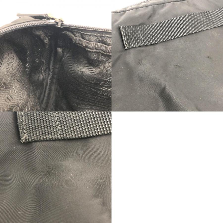 PRADA プラダ 三角プレート セカンドバッグ クラッチバック バック クラッチバッグ ブラック レディース【中古】 | PRADA | 09