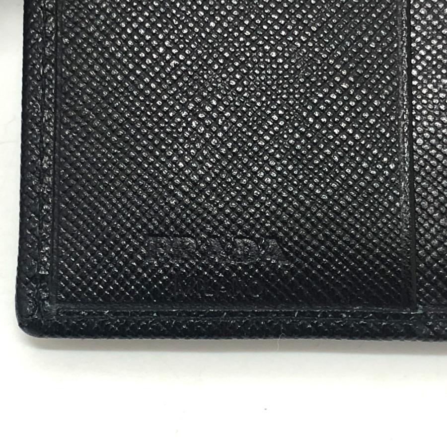 PRADA プラダ M176A トライアングルプレート 財布 ミニウォレット 三角プレート  3つ折り財布 ブラック レディース【中古】 | PRADA | 06