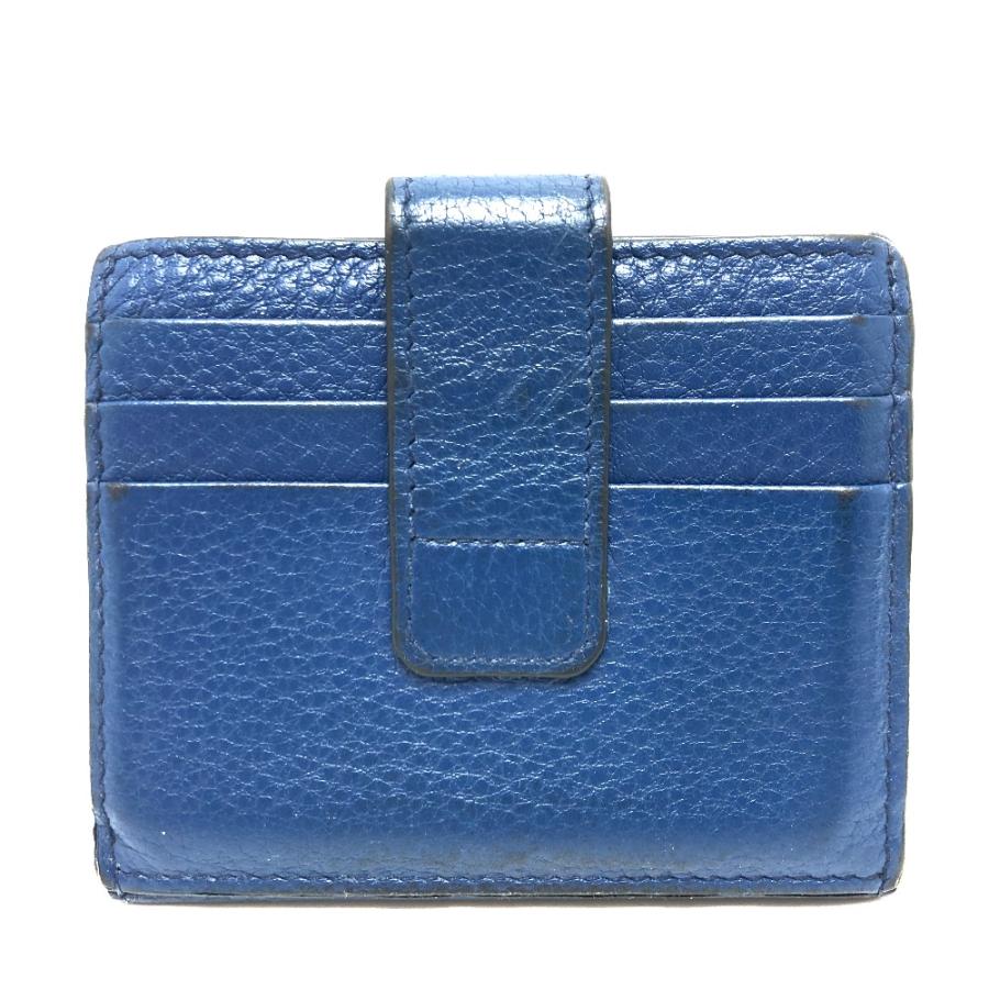 PRADA プラダ 2MC049 ロゴ 名刺入れ パスケース  カードケース カード入れ カードケース ブルー メンズ【中古】 | PRADA | 01