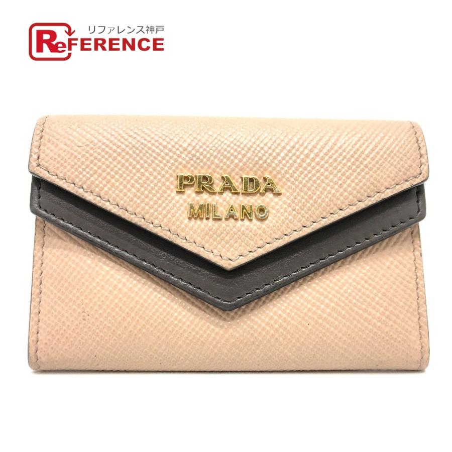 PRADA プラダ 1MC065 ロゴ 名刺入れ パスケース カードケース カード入れ カードケース ベージュ レディース【中古】 | PRADA