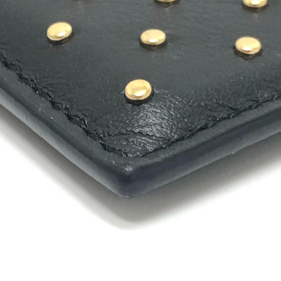 PRADA プラダ 1MC025 トライアングルロゴ スタッズドレザー 小物 ゴールドスタッズ カードケース ブラック レディース【中古】 | PRADA | 07