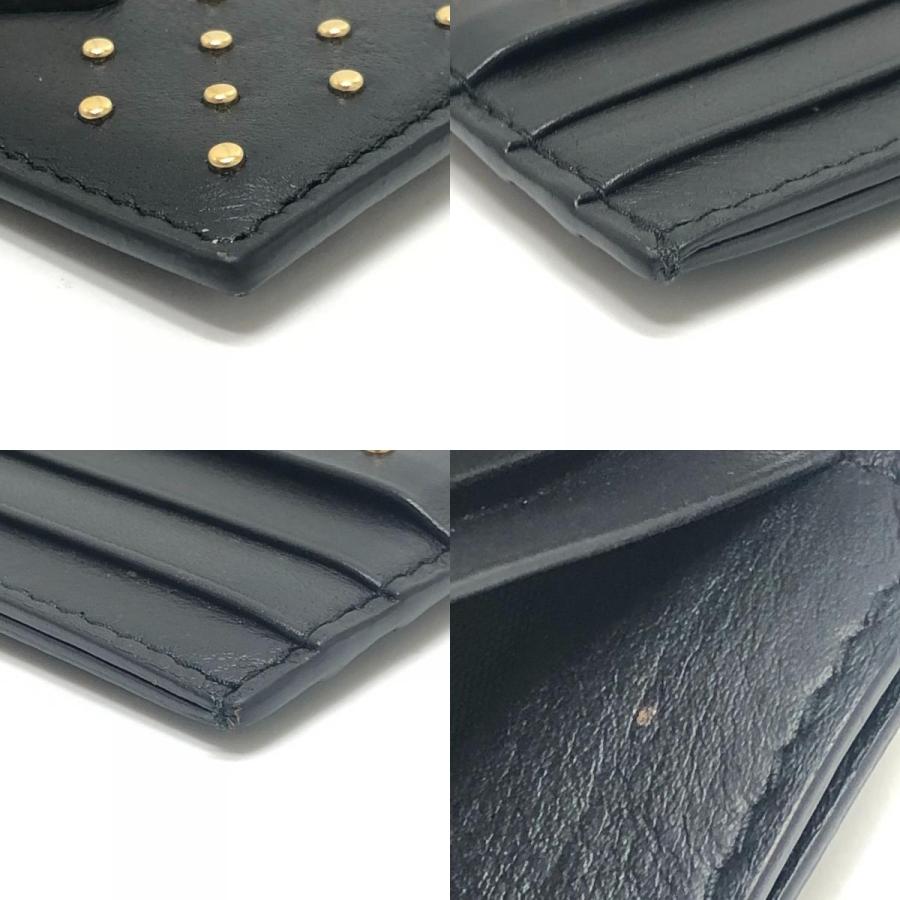 PRADA プラダ 1MC025 トライアングルロゴ スタッズドレザー 小物 ゴールドスタッズ カードケース ブラック レディース【中古】 | PRADA | 08