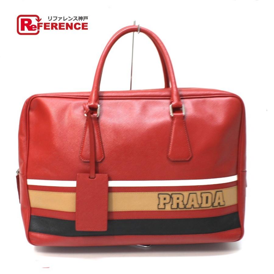 PRADA プラダ サフィアーノ ハンドバッグ トートバッグ ロゴ ライン