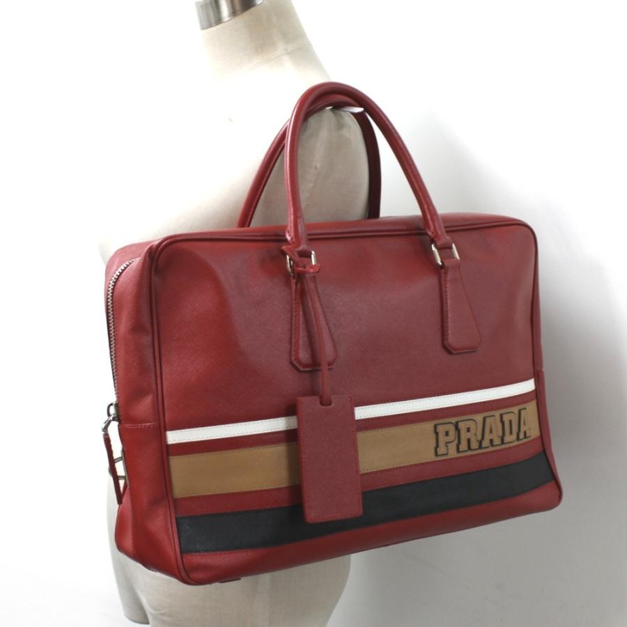 PRADA プラダ サフィアーノ ハンドバッグ トートバッグ ロゴ ライン