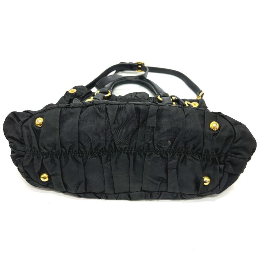 PRADA プラダ BN1788 ギャザー 2WAY カバン ハンドバッグ ショルダーバッグ トートバッグ ブラック レディース【中古】 | PRADA | 02