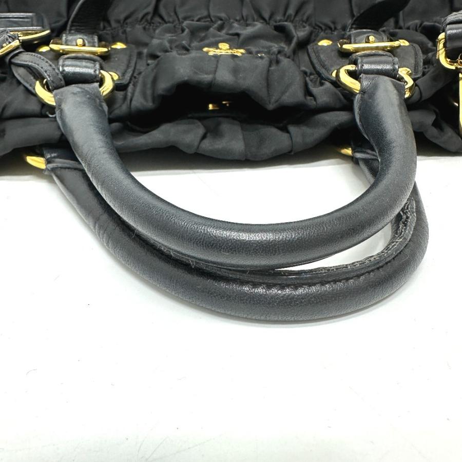 PRADA プラダ BN1788 ギャザー 2WAY カバン ハンドバッグ ショルダーバッグ トートバッグ ブラック レディース【中古】 | PRADA | 05