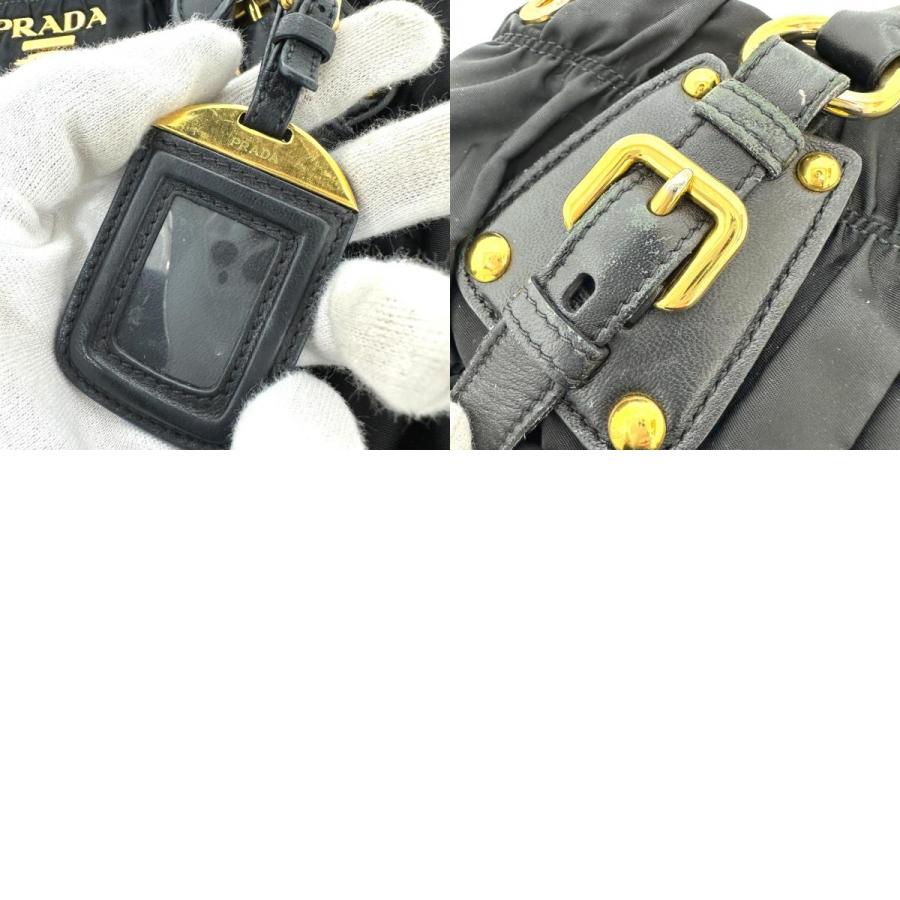 PRADA プラダ BN1788 ギャザー 2WAY カバン ハンドバッグ ショルダーバッグ トートバッグ ブラック レディース【中古】 | PRADA | 09