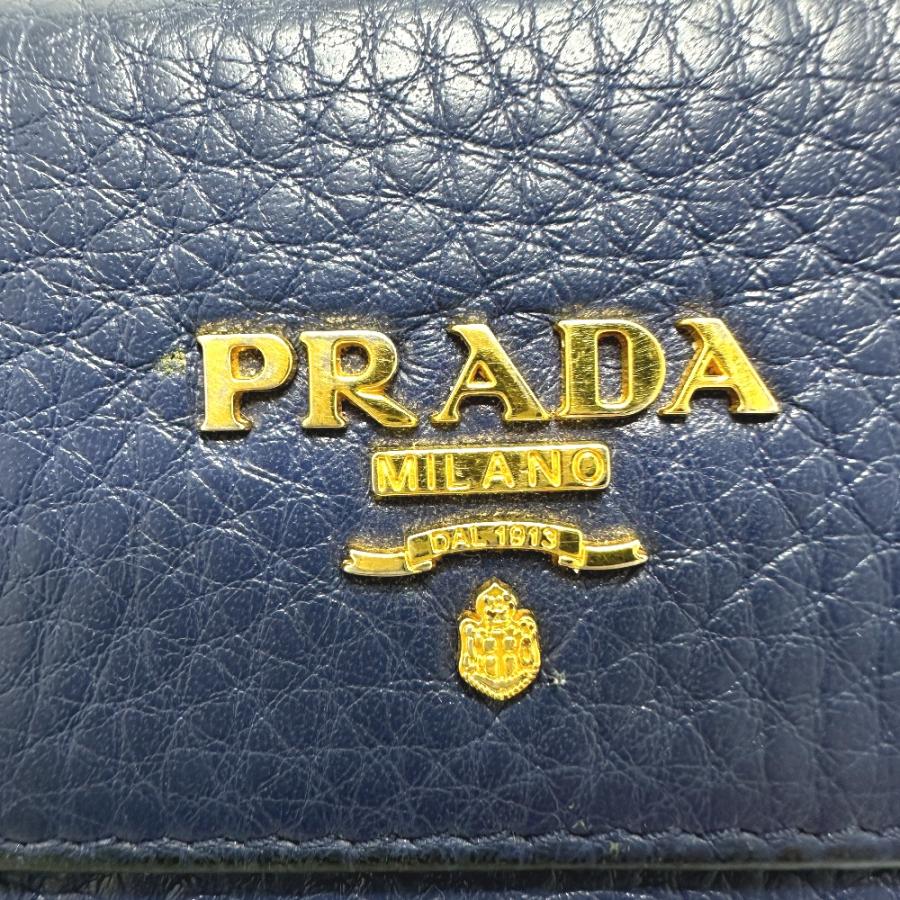 PRADA プラダ 1PG222 トライアングルプレート 6連 キーケース ブルー レディース【中古】 | PRADA | 06