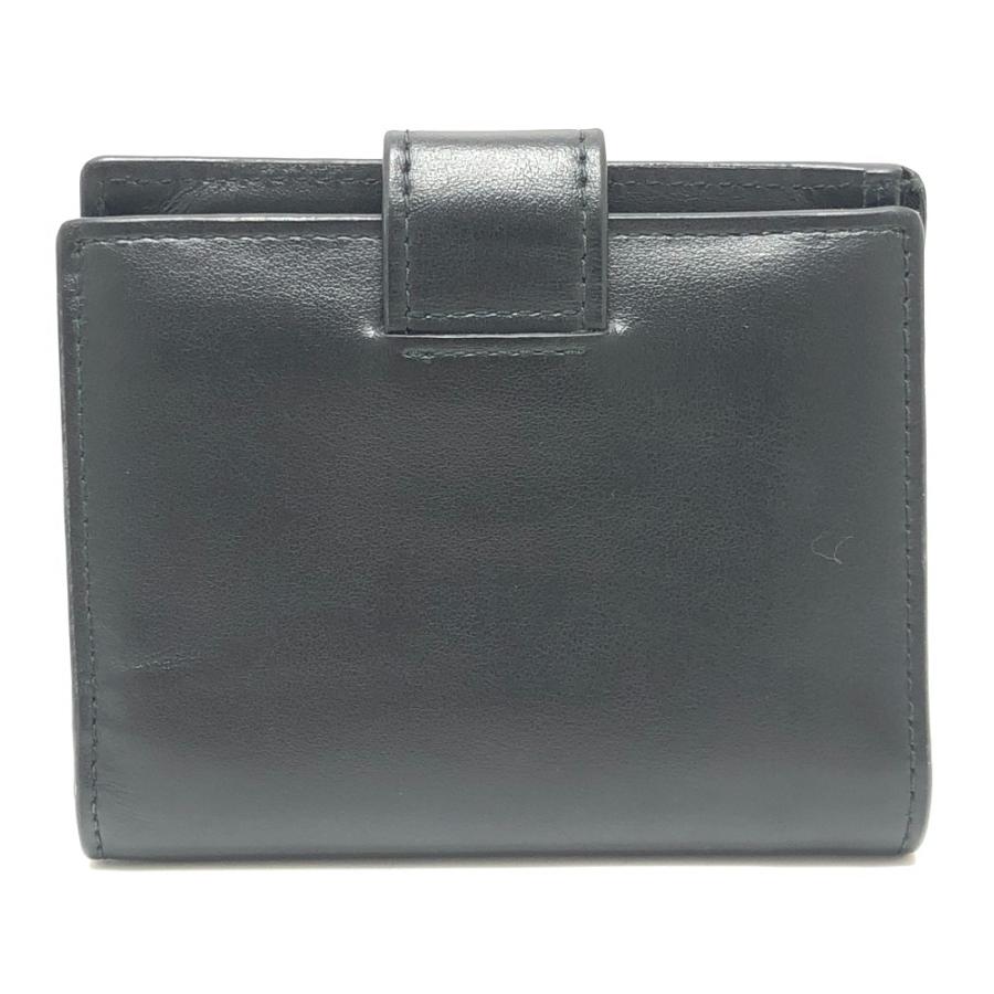 PRADA プラダ 1MV204 トライアングルプレート 財布 ミニウォレット コンパクト財布 ゴールド金具 2つ折り財布 ブラック メンズ【中古】 | PRADA | 01