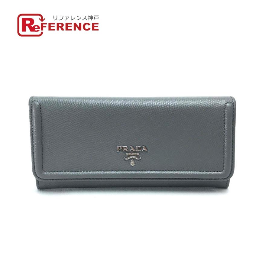 PRADA プラダ 1M1132 サフィアーノ 長財布 レザー MARMO グレー ユニ