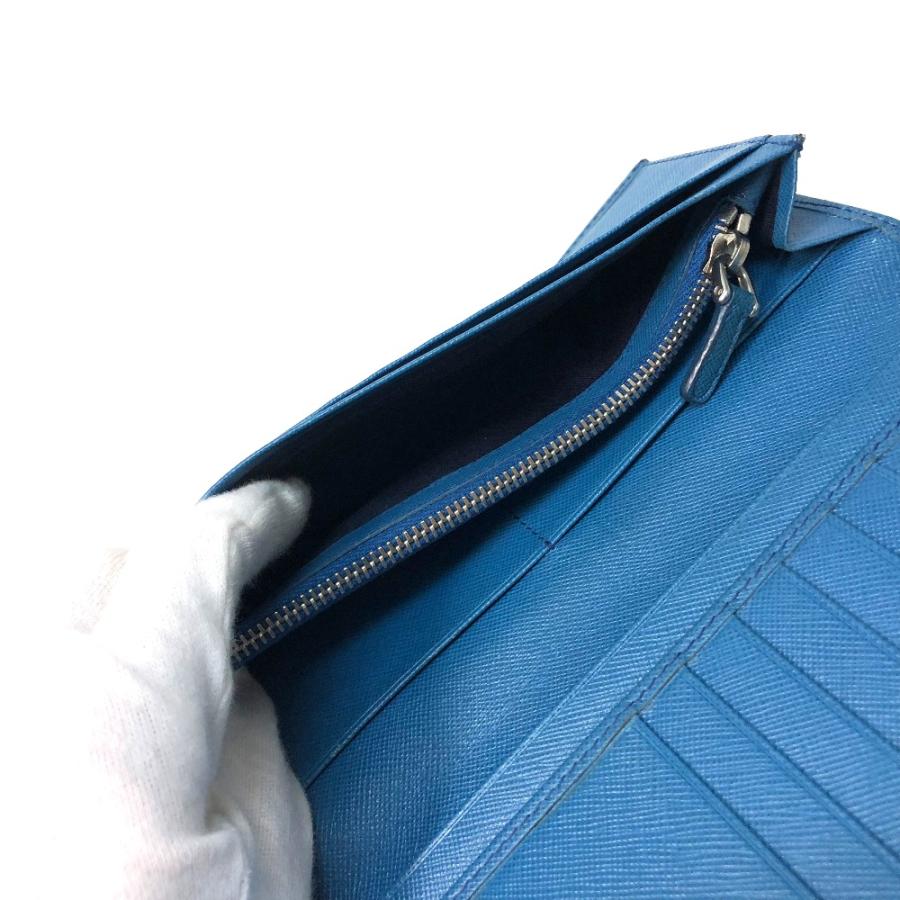 PRADA プラダ 2つ折り長財布 サフィアーノ 長財布(小銭入れあり) レザー レディース ブルー | PRADA | 05