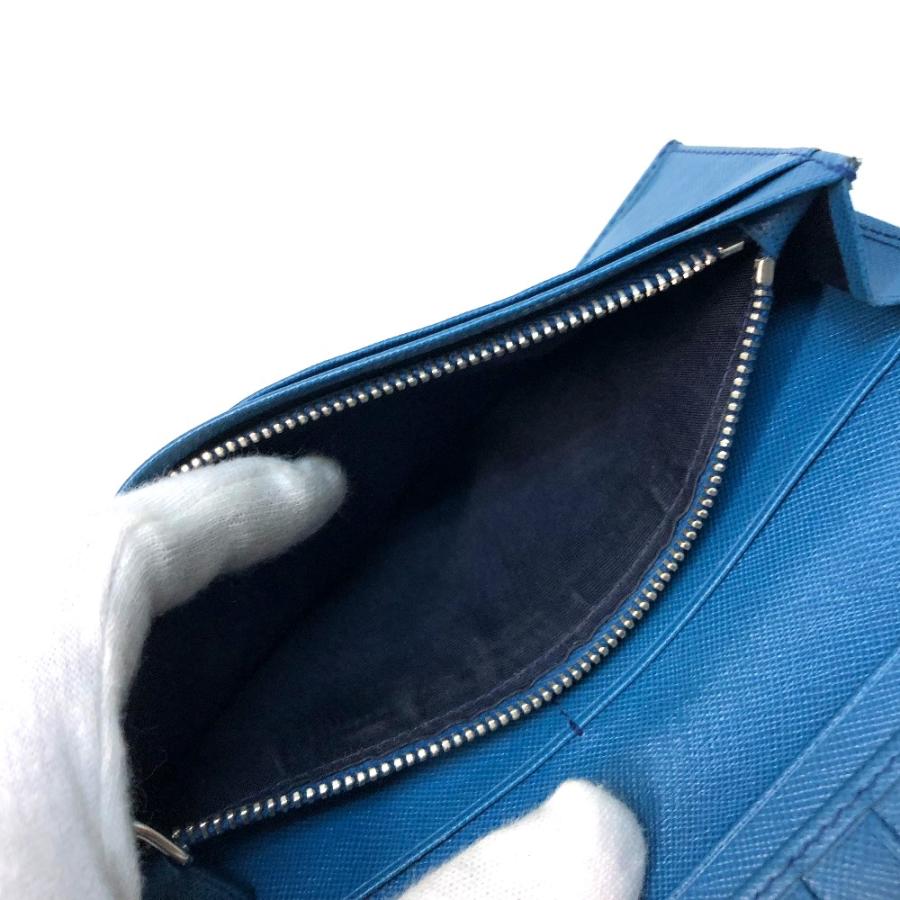 PRADA プラダ 2つ折り長財布 サフィアーノ 長財布(小銭入れあり) レザー レディース ブルー | PRADA | 06
