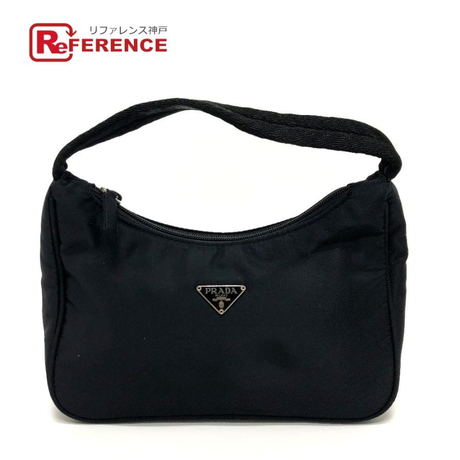 PRADA プラダ MV515 三角プレート ミニ ミニハンドバック ハンドバック 気アバン バック ハンドバッグ ブラック レディース【中古】 | PRADA