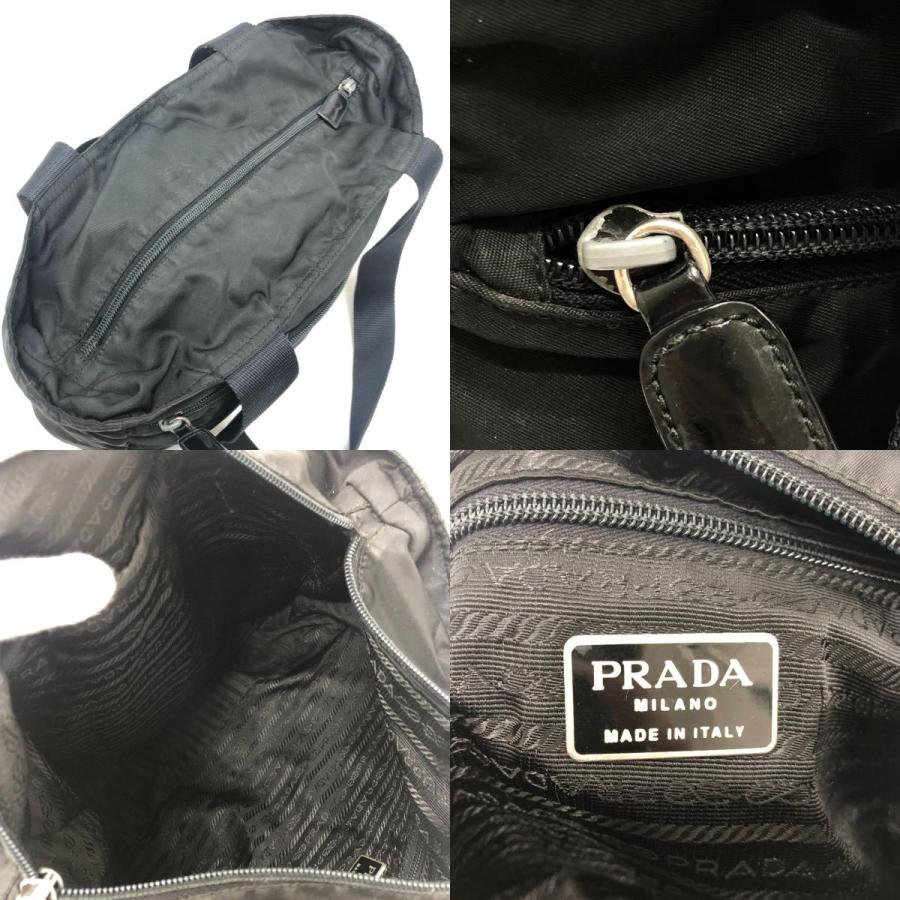 PRADA プラダ トライアングルプレート 肩掛け ショルダーバッグ カバン トートバッグ ブラック レディース【中古】 | PRADA | 08