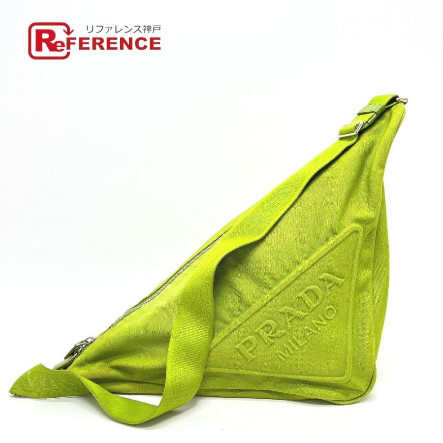 PRADA プラダ 2VY007 エンボスロゴトライアングル カバン バッグ ショルダー 斜め掛け ショルダーバッグ グリーン レディース【中古】 | PRADA