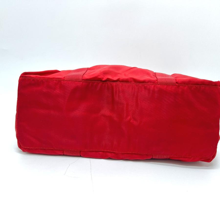 PRADA プラダ トライアングルプレート カバン バッグ ハンドバッグ トートバッグ レッド レディース【中古】 | PRADA | 02