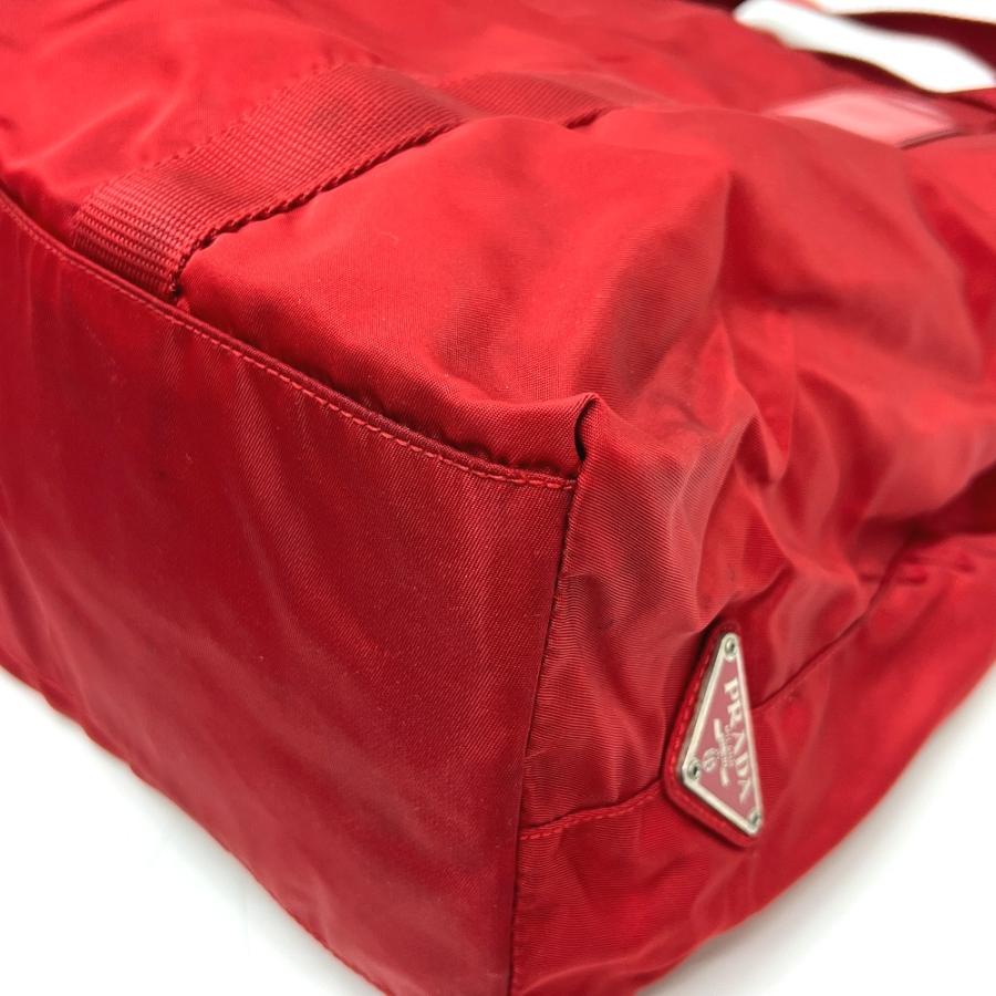 PRADA プラダ トライアングルプレート カバン バッグ ハンドバッグ トートバッグ レッド レディース【中古】 | PRADA | 04