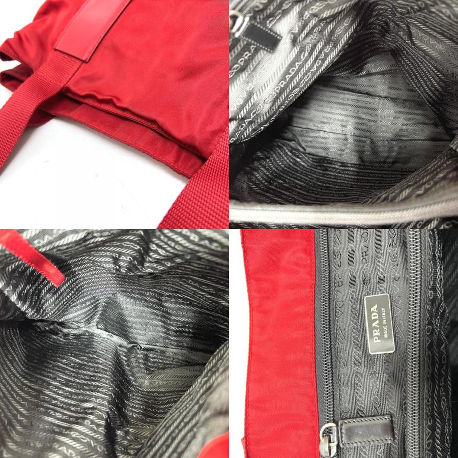 PRADA プラダ トライアングルプレート カバン バッグ ハンドバッグ トートバッグ レッド レディース【中古】 | PRADA | 08