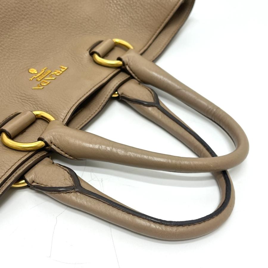PRADA プラダ BN1713 ロゴ カバン バッグ ハンドバッグ トートバッグ ベージュ レディース【中古】 | PRADA | 06