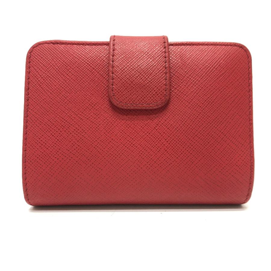 PRADA プラダ 1ML018 ロゴ 2つ折り財布 レッド レディース【中古】 | PRADA | 01
