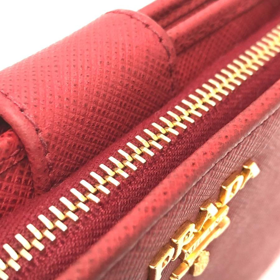 PRADA プラダ 1ML018 ロゴ 2つ折り財布 レッド レディース【中古】 | PRADA | 05