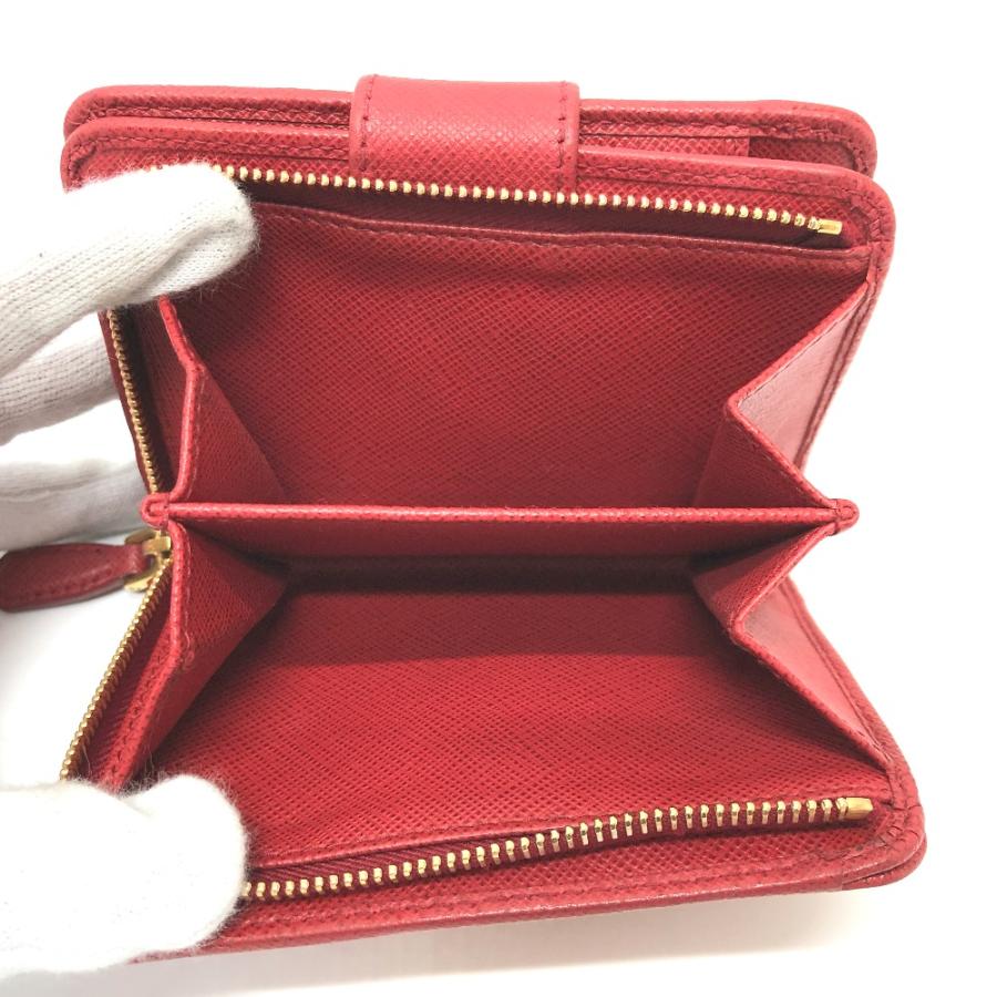 PRADA プラダ 1ML018 ロゴ 2つ折り財布 レッド レディース【中古】 | PRADA | 06