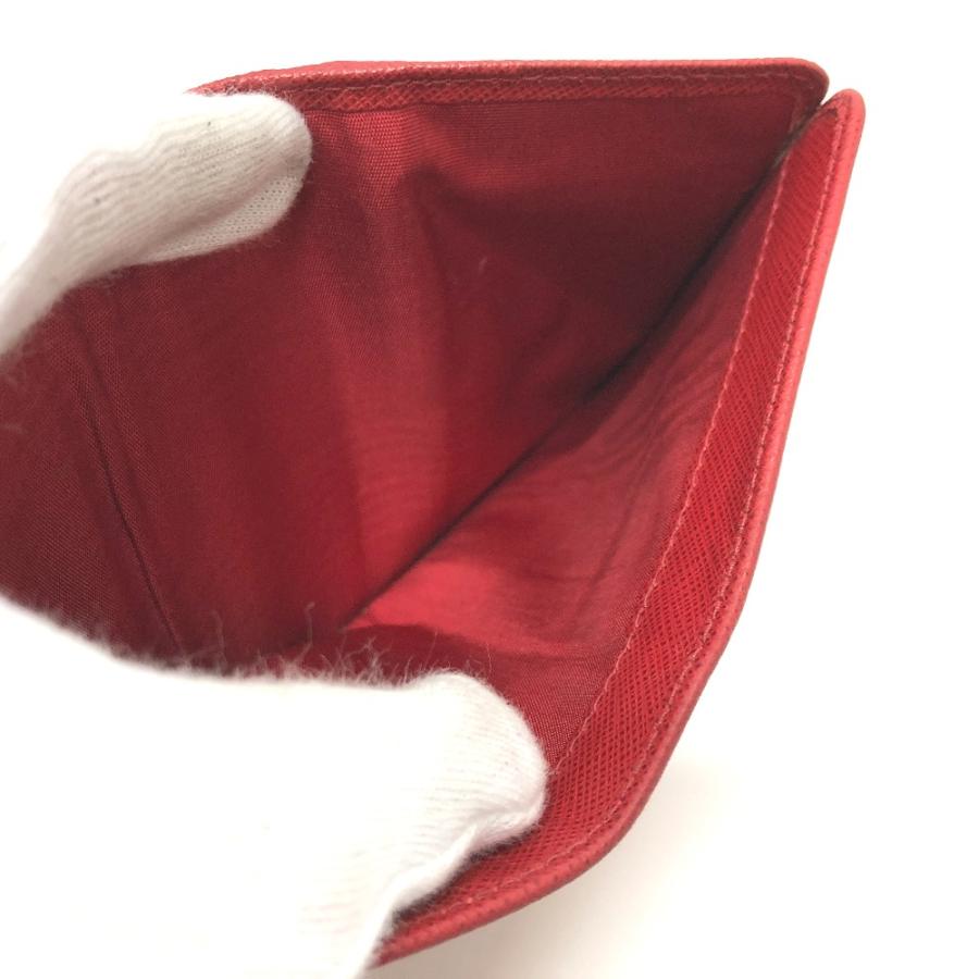PRADA プラダ 1ML018 ロゴ 2つ折り財布 レッド レディース【中古】 | PRADA | 08