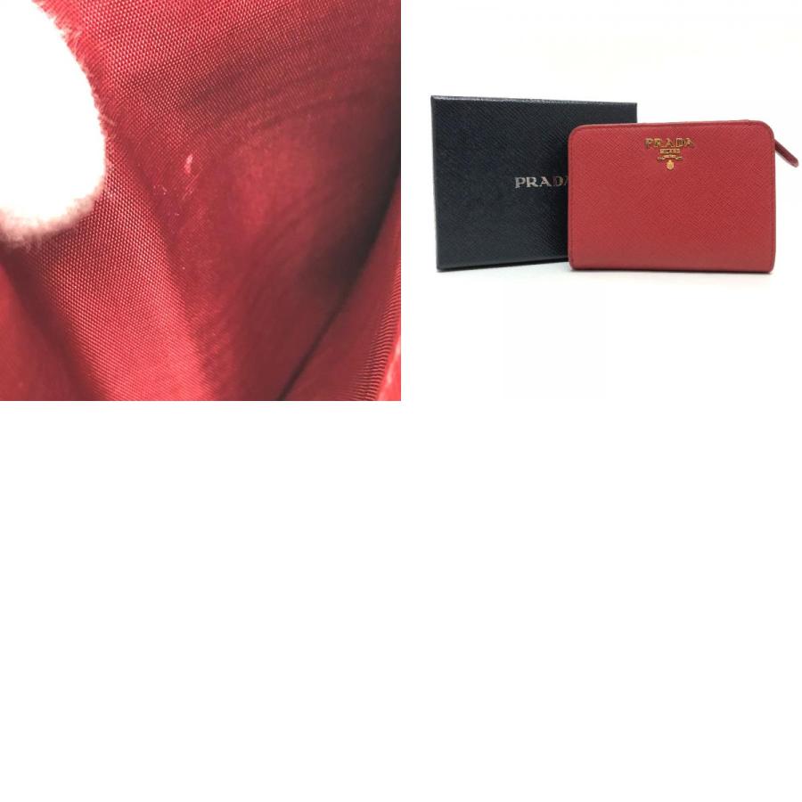 PRADA プラダ 1ML018 ロゴ 2つ折り財布 レッド レディース【中古】 | PRADA | 09