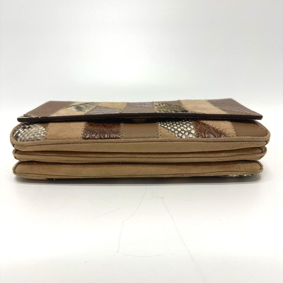PRADA プラダ 1BD009 ロゴ チェーン カバン ショルダーバッグ スエード ブラウン レディース【中古】 | PRADA | 02
