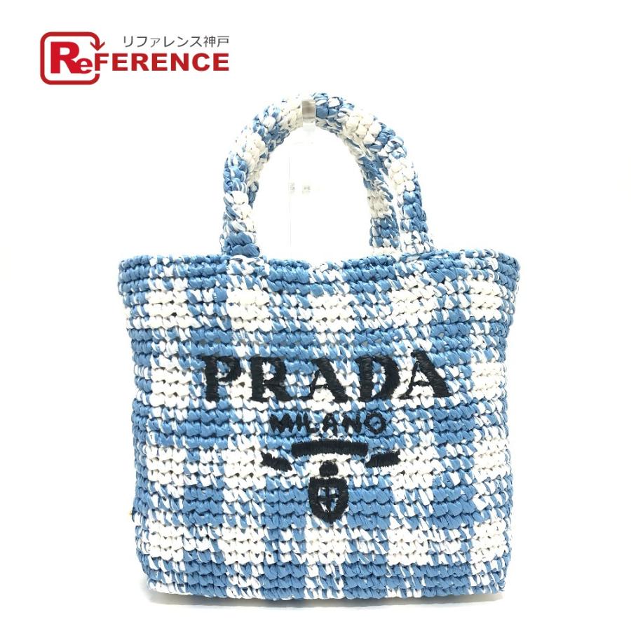 ア*@様 PRADA バケットバッグ 青と黒のパターン PRADA バケットバッグ 青と黒のパターン