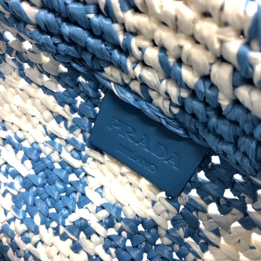 PRADA プラダ 1BG422 スモールクロシェ かご カバン トートバッグ バッグ ハンドバック トートバッグ ブルー レディース【中古】 | PRADA | 08